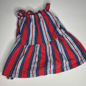 Tea Collection Red Blue Striped Sleeveless Top Dress 2